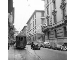 1957  9687   foto storiche Firenze ataf  tram via la pira 