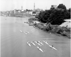 1964 06622 canottieri alla pescaia di san niccolò arno