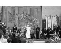 Foto storiche Firenze  Papa Wojtyla Giovanni Paolo II alla Loggia dell\' Orcagna