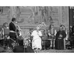 Foto storiche Firenze  Papa Wojtyla Giovanni Paolo II alla Loggia dell\' Orcagna