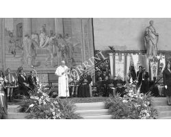 Foto storiche Firenze  Papa Wojtyla Giovanni Paolo II alla Loggia dell\' Orcagna
