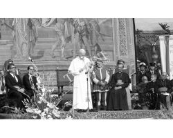 Foto storiche Firenze  Papa Wojtyla Giovanni Paolo II alla Loggia dell\' Orcagna