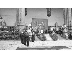 Foto storiche Firenze  Papa Wojtyla Giovanni Paolo II alla Loggia dell\' Orcagna